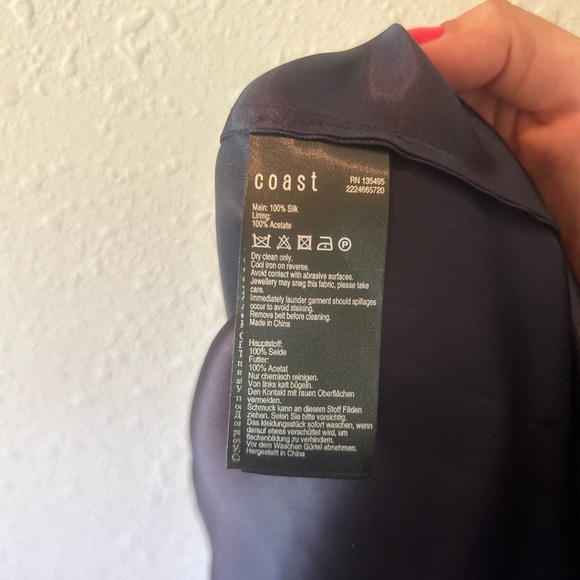 Coast Navy Silk Dress size 10 NWT - Picture 5 of 5